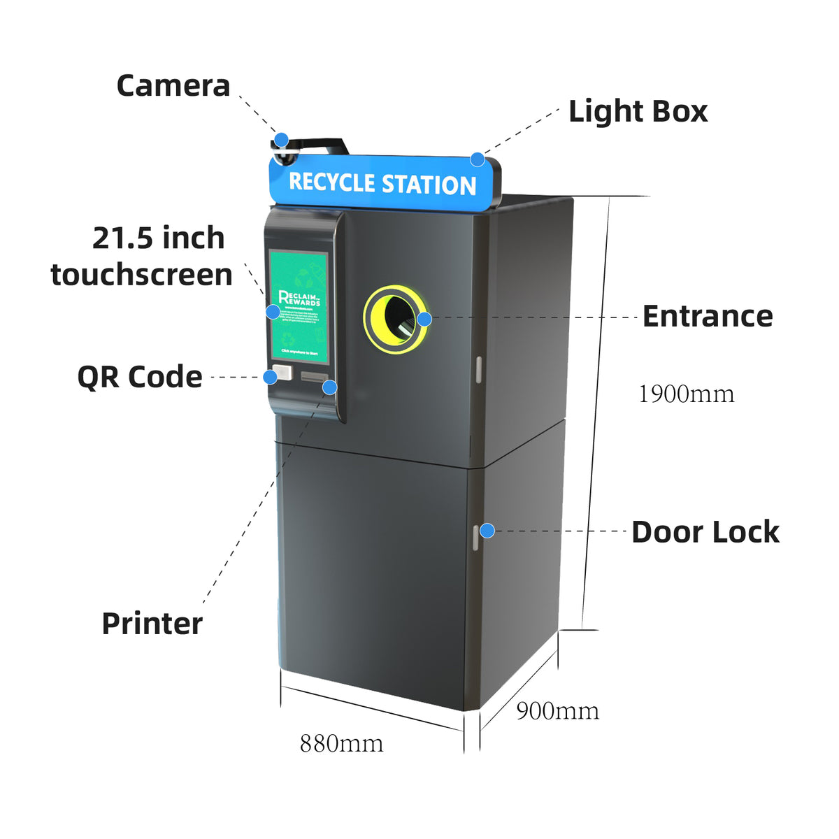 Paper Reverse Vending Machine Reverse vending machine Model: L88 Indoor Use